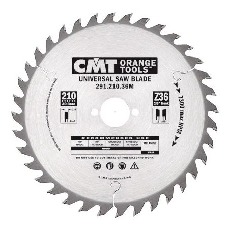CMT piła tarczowa 200x30x2,8 HM 36zębów, do cięcia wzdłużnego i poprzecznego 291.200.36M