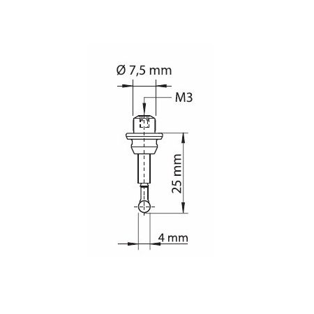 HAIMER końcówka pomiarowa do czujnika 3D 25mm kulka Ø4mm 853.823
