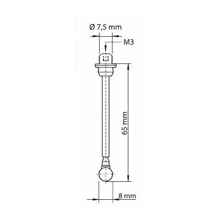 HAIMER końcówka pomiarowa do czujnika 3D 65mm kulka Ø8mm 853.824