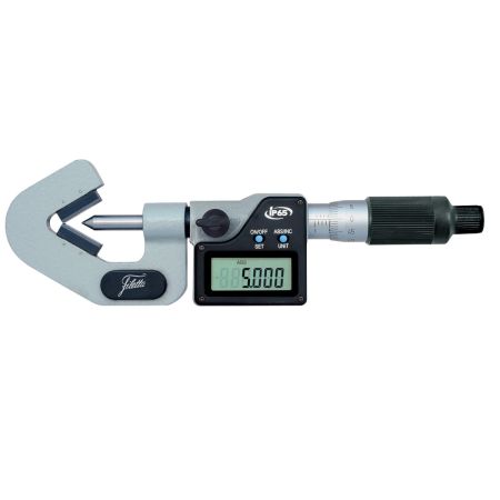 SCHUT mikrometr elektroniczny z kowadełkiem pryzmowym 108° zakres 45-65/0,001mm do narzędzi 5-ostrzowych IP65 909.875