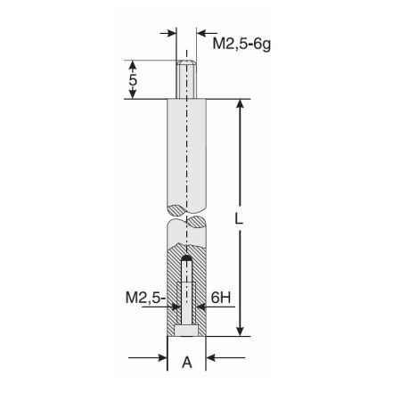 SCHUT przedłużka do czujnika Ø5mm długość 90mm M2,5 852.481