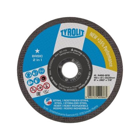TYROLIT ściernica 41 125x1,6x22 A46Q-BFB BASIC INOX (34332873)